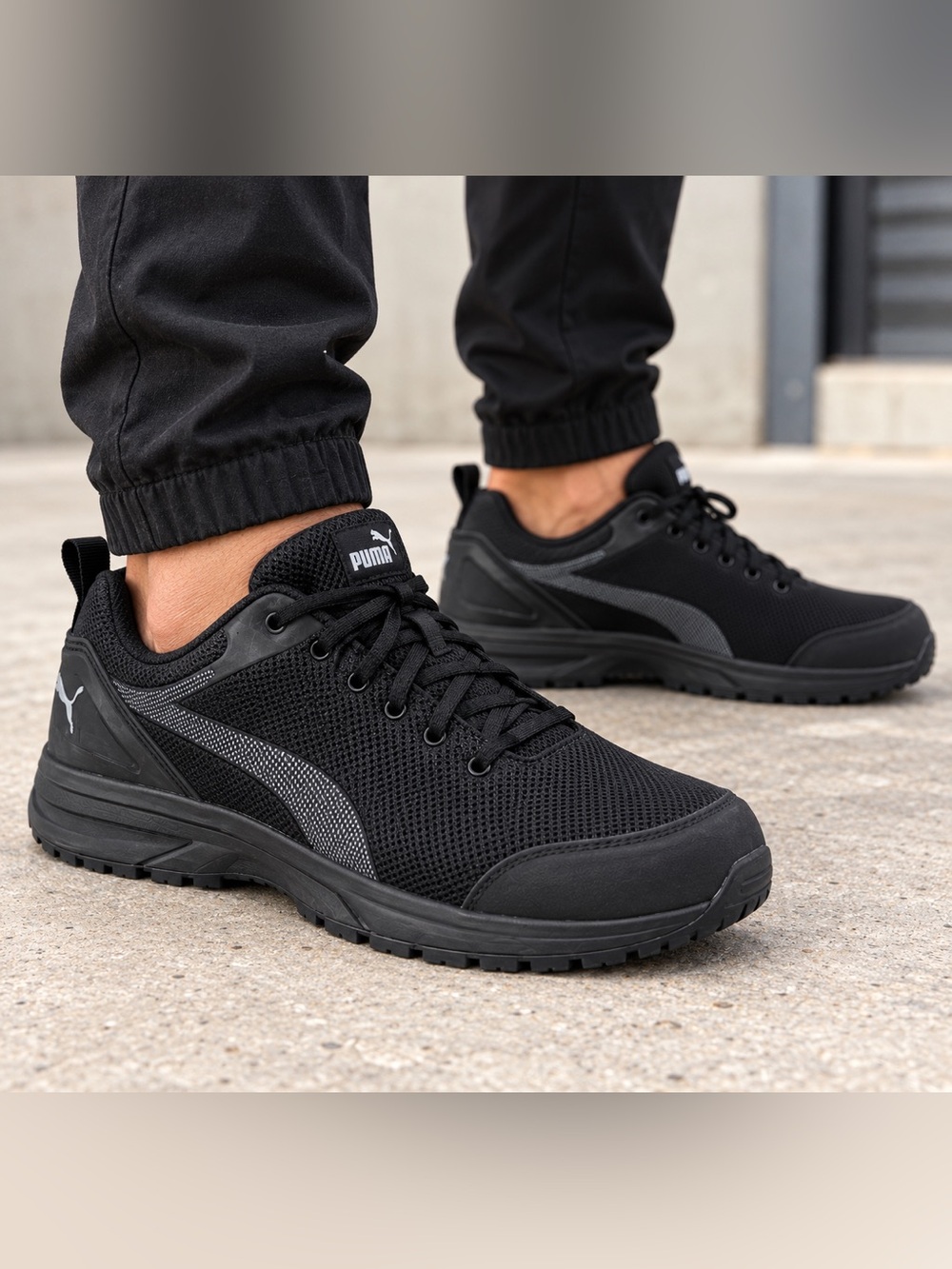 PUMA Safety Levity Knit Low Men’s Size 12 Black Composite Toe Slip Resistant Wor